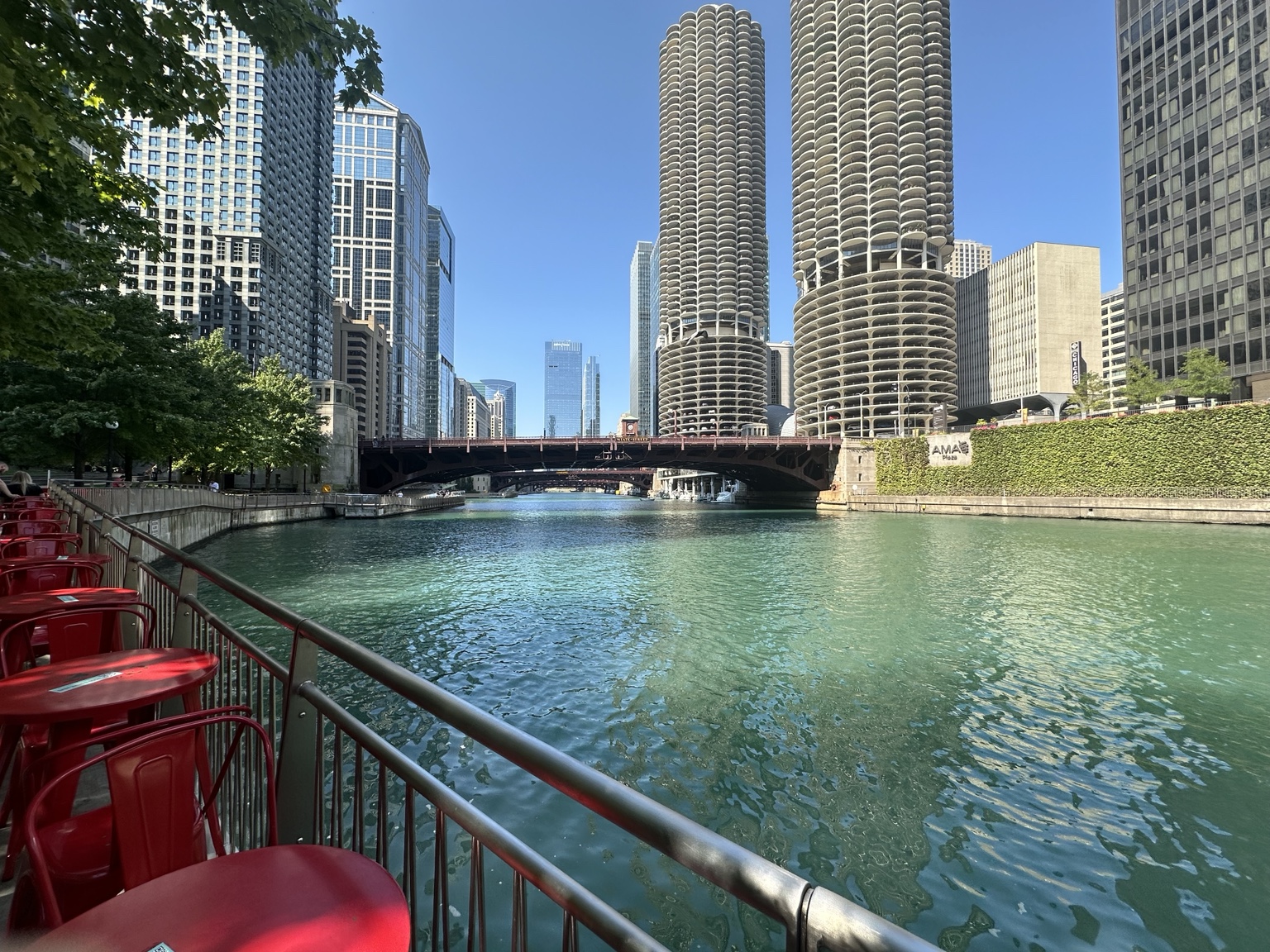 Chicago River and city skyline